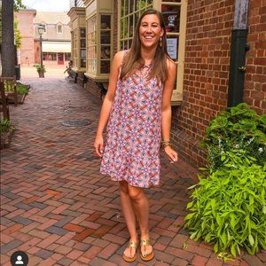 Pink ruffle bottom dress